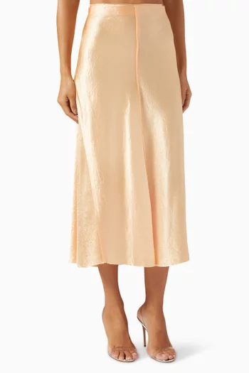 Panelled Slip Midi Skirt in Satin