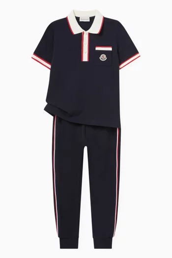 Logo Detail Polo T-shirt in Cotton Piqué