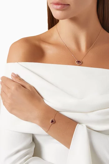 Ratnapura Garnet & Diamond Pendant Necklace in 18kt Rose Gold