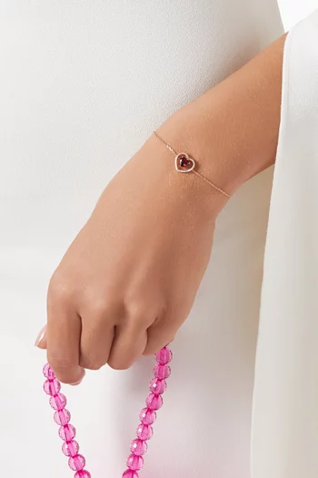 Ratnapura Garnet & Diamond Bracelet in 18kt Rose Gold