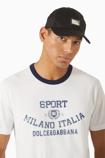 Logo Plaque Baseball Cap in Nylon