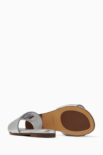 Bianca Metallic Sandals in Leather