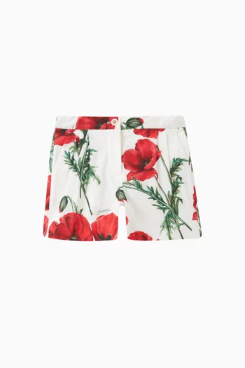 Poppy Print Shorts in Cotton