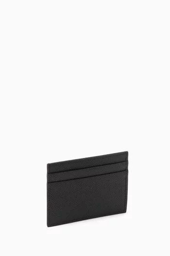Logo Plaque Cardholder in Calf Leather