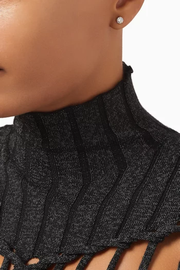 Gaia Solitaire Diamond Stud Earrings in 18kt White Gold