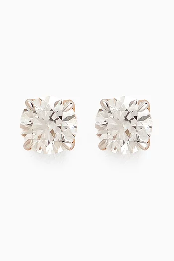 Gaia Solitaire Diamond Stud Earrings in 18kt Yellow Gold