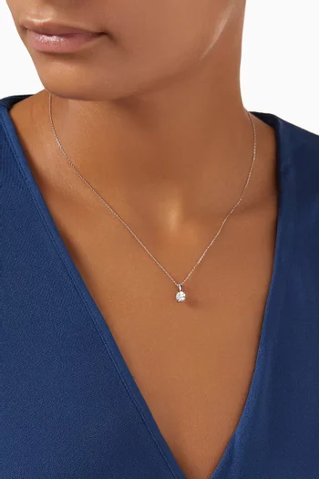 Gaia Solitaire Diamond Pendant Necklace in 18kt White Gold