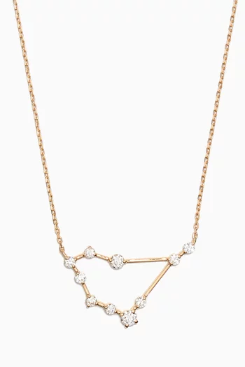 Capricorn (22 December - 19 January) Constellation Diamond Necklace in 18kt Yellow Gold