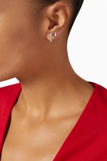 Detachable Stud Diamond Huggies in 18kt White Gold