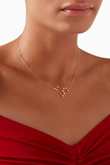 Leo (23 July - 22 August) Constellation Diamond Necklace in 18kt Yellow Gold