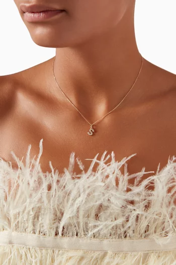 S Letter Diamond Necklace in 18kt Gold