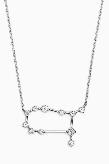Gemini (21 May - 21 June) Constellation Diamond Necklace in 18kt White Gold