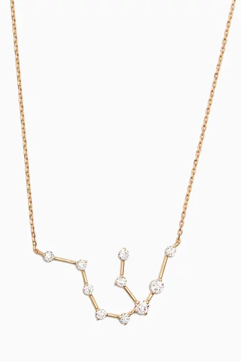 Aquarius (20 January - 18 February) Constellation Diamond Necklace in 18kt Yellow Gold