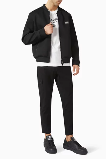 Bomber Jacket in Technical Piqué