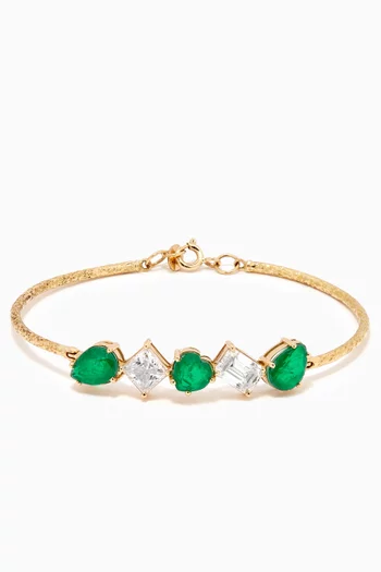 Emerald & Topaz Bracelet in 18kt Gold