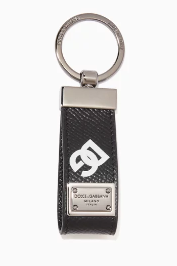 سلسلة مفاتيح بطبعة شعار DG جلد دوفين