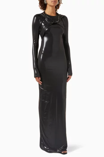 Claire Chain-embellished Maxi Dress in Gloss-jersey