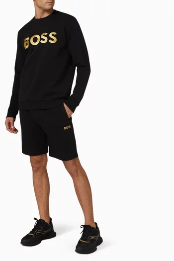 Logo Embroidered Shorts in Cotton Blend