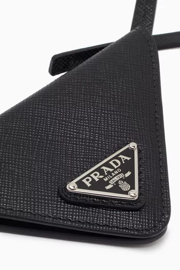 Triangle Tag in Saffiano Leather