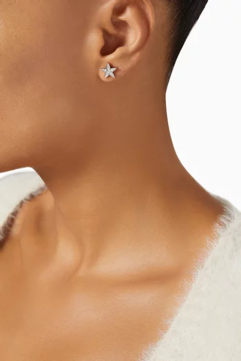 Star Diamond Stud Earrings in 18kt White Gold