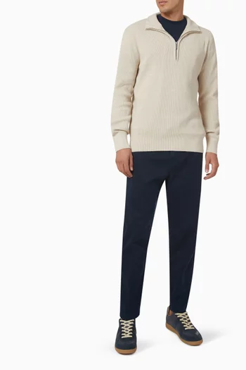 High-Zip Pullover in Organic Cotton Blend