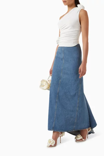 One-shoulder T-shirt in Stretch-viscose