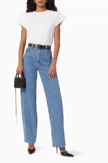 تي شيرت بأكتاف مبطنة قطن جيرسيه