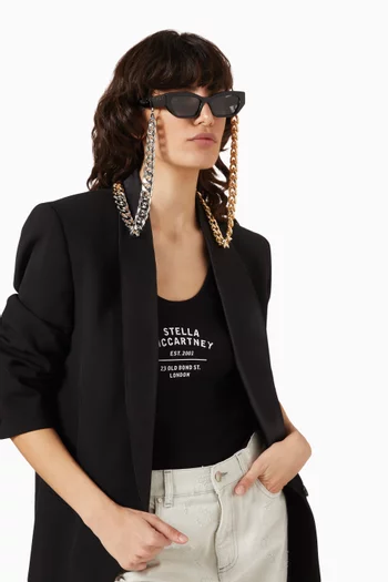Geometric Chain-link Sunglasses in Bio Acetate