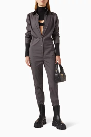 Classic Collar Jumpsuit in Cotton