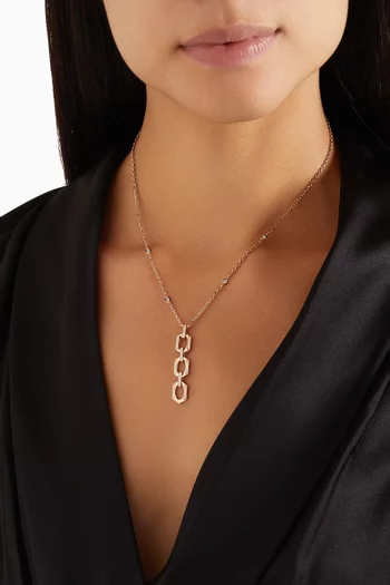 Links Diamond Pendant Necklace In 18kt Rose Gold