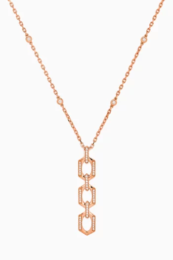 Links Diamond Pendant Necklace In 18kt Rose Gold