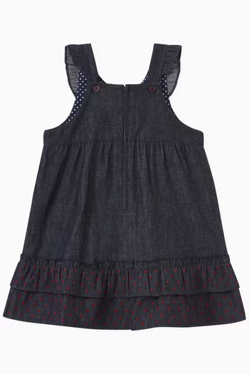 Twin Bunnies Embroidered Dress in Cotton