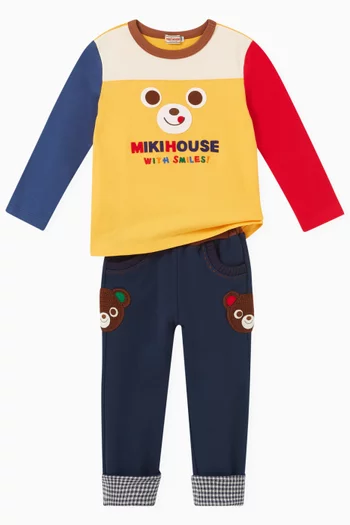 Bear Logo Print T-shirt in Cotton-blend