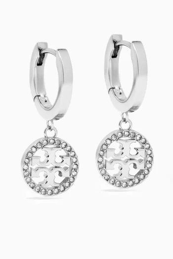 Miller Pavé Hoop Earrings in Brass