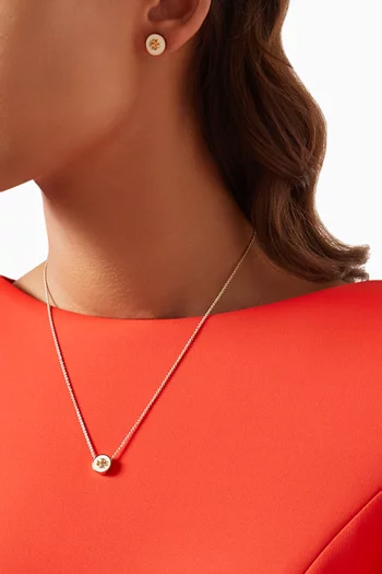Kira Enamel Pendant Necklace in 18kt Gold-plated Brass