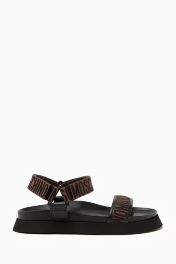 All-over Logo Sandals in Nylon
