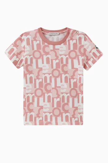 Logo Print T-shirt in Stretch Cotton Jersey