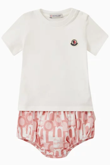 Logo T-shirt & Shorts Set in Cotton