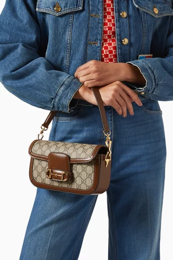 Small 1955 Horsebit Shoulder Bag in Supreme Canvas