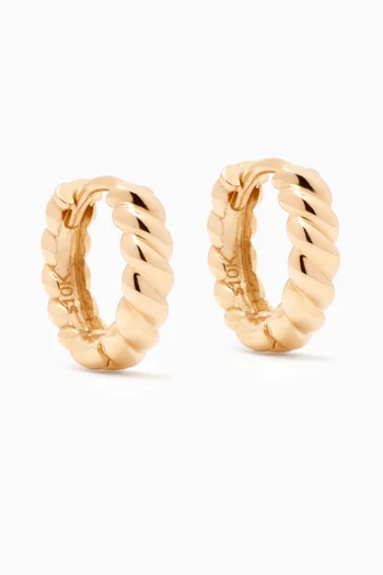 Brioche Huggies in 14kt Yellow Gold