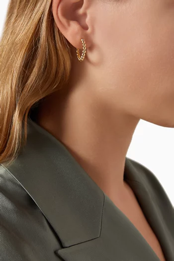 Beaded Huggie Earrings in 14kt Yellow Gold