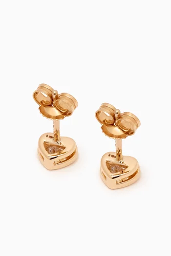 Baby Heart Diamond Studs in 10kt Yellow Gold