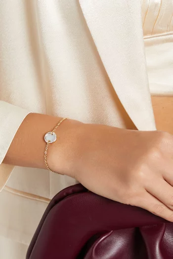 Petite DY Elements® Diamonds & Mother of Pearl Bracelet in 18kt Gold