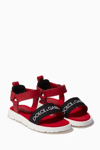 Logo Sandals in Leather