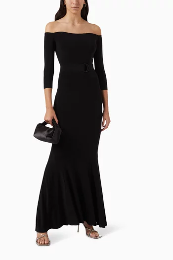Off-shoulder Gown in Stretch Lycra
