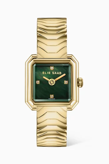 Carré Swiss Yellow Gold-plated Watch, 25mm