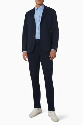 Single Breasted Blazer in Cotton-blend