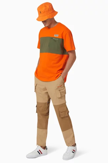 Mesh Utility T-Shirt in Cotton Pique