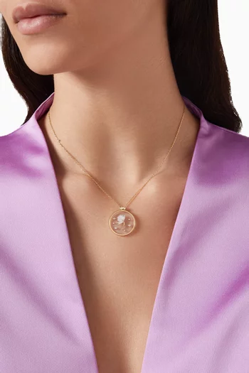 قلادة وورد 2.0 مرصعة بالماس وعرق اللؤلؤ ذهب عيار 18