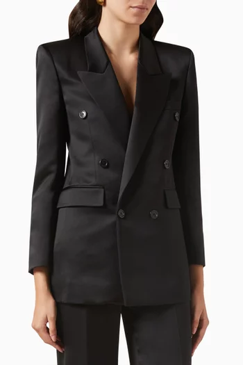 Double-breasted Jacket in Silk-satin